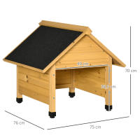 Garaje de Madera para cortacesped 75x76x70 cm Amarillo, Protección contra el sol y la luz robot de cesped - details 6
