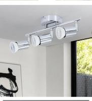 Luces De Techo Modernas En Cromo Y Negro Con LED 3 Vías Instalación Superficial Para Cocina Barra Lámpara De Gu10 Sin Ajuste De Brillo - details 5