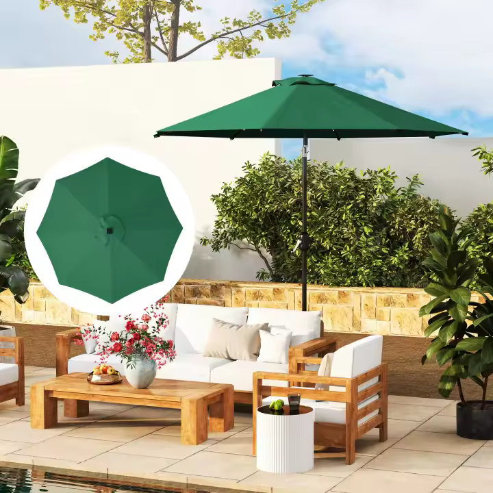 Outsunny Toldo de Recambio de Sombrilla de 3 m Toldo de Repuesto para Sombrilla de Patio con Ventilación Superior Protección UV 50+ Cubierta de Repuesto para Parasol de Poliéster para Exteriores - 1
