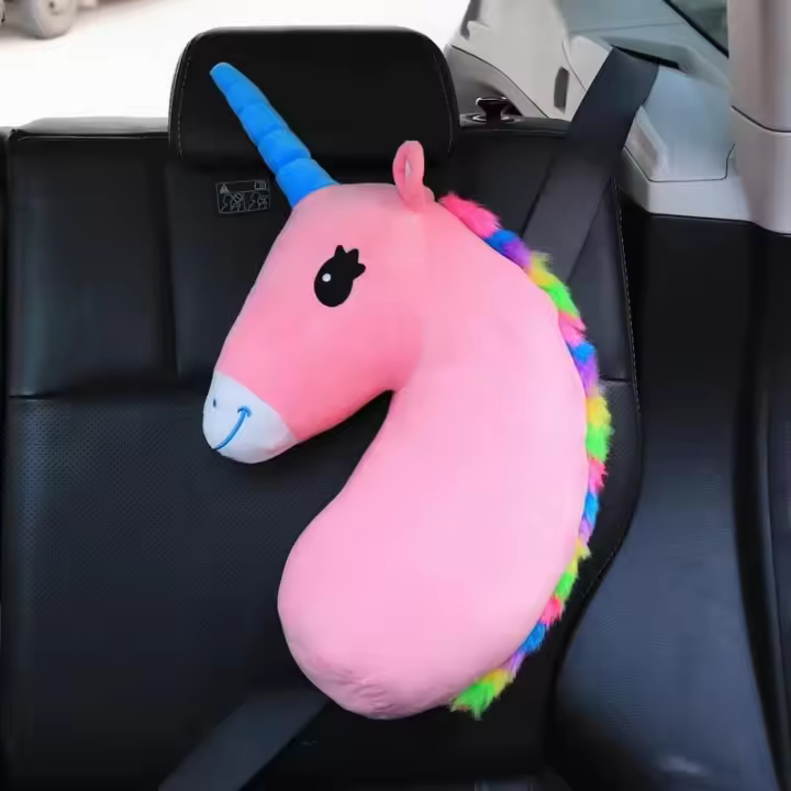 Almohada De Cojín De Peluche Suave Dibujos Animados Caballo Juguete Para Niñas Regalo De Cumpleaños Muñeco De Unicornio Kawaii Almohada De Hombro De Coche - 1