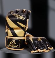 Guantes De Boxeo De Entrenamiento Medio Dedo PU Cuero Para MMA Y Muay Thai Competición Guantes De Prensa De Espuma Unisex - details 9