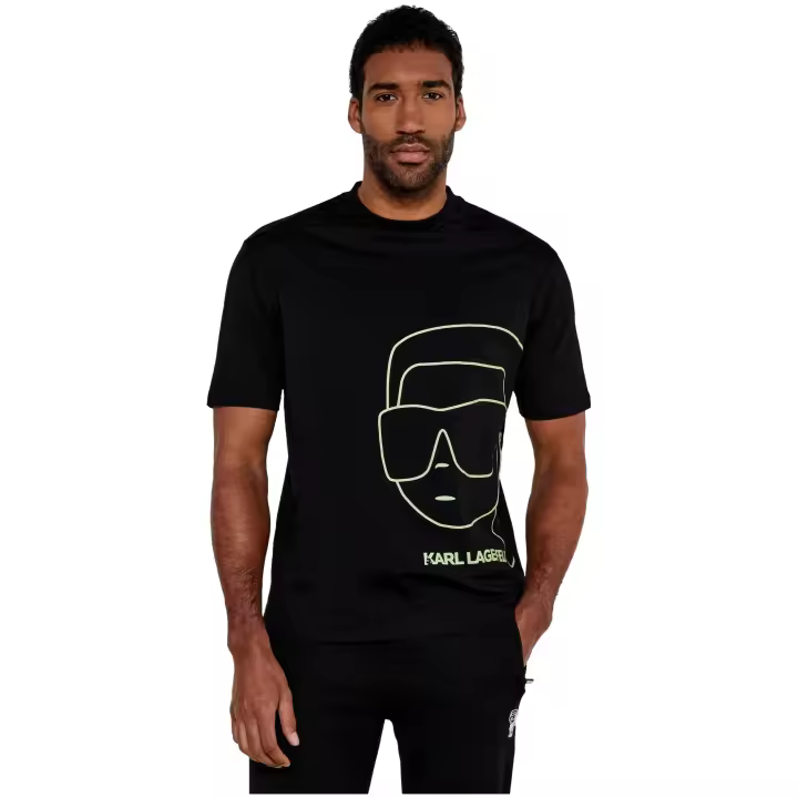 Camiseta KARL LAGERFELD Oversize con Avatar Perfilado  Color Negro - 1