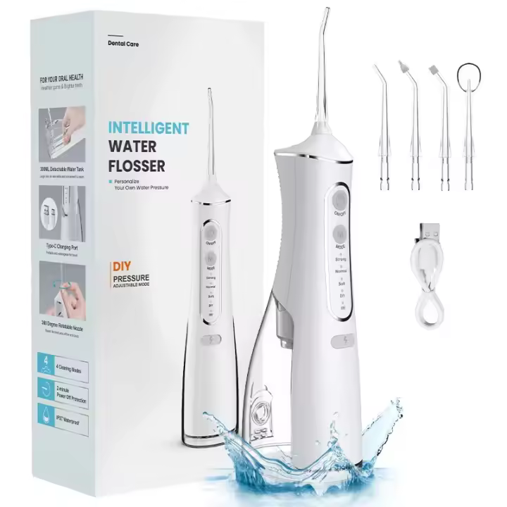 Irrigador Bucal Profesional Limpieza Dental - Irrigador Limpieza Dental, with 4 Boquillas 4 Modos, IPX7 Impermeable - 1