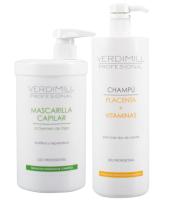Verdimill Mascarilla Capilar Nutritiva y Reparadora (970ml) con germen de trigo + Champú Nutritivo con Placenta vegental y multivitaminas (1L)   PACK VERDIMILL - details 0