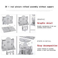 Puzzle 3D De Madera Arquitectura Villa Casa DIY Educativo Para Niños Y Niñas Regalo De Cumpleaños Juego De Construcción Unisex - details 6