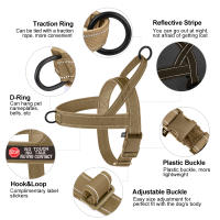 Harnés Reflectante Para Perro No Pull Táctico Militar Con Adhesivo Y Almohadilla Chaleco Para Mascota Pequeña Mediana Grande Para Pug Y Otros - details 2