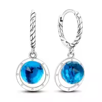 Pendientes De Aro De Plata 925 Para Mujer Con Zirconia Joyería De Moda Regalo Original Eardrop Pendientes Metálicos Tipo Aro - details 4