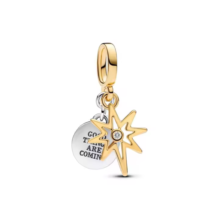 763588C01 - Charm Colgante Grabable en plata de ley con recubrimiento en oro de 14k y diamante sintético Estrella Polar | Pandor 763588C01 PANDORA Raíz Joyas de Plata Joyas Pandora MUJER inicio Charm Pandora Grabado online Mujer Pandora Original - 1