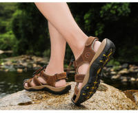 Sandalias De Cuero Genuino Para Hombre Zapatos De Verano Resistentes Al Agua Para Exterior Y Playa Sandalias Romanas Casuales Para Adultos Talla Verdadera - details 10