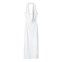 Vestido Midi De Encaje Sin Espalda Estilo Vintage Para Mujer Willshela Con Cuello Halter Y Decoración De Lazos Vestido Chic Femenino - details 6