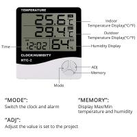 Estación Meteorológica Digital HTC-2 Con Medidor De Temperatura Y Humedad Pantalla LCD Para Interior Y Exterior Incluye Reloj - details 0