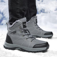 Botas De Invierno Para Hombre Con Piel Fuerte Antideslizante Impermeable Altura Del Tacón Medio Cordones Material De Suela De Goma - details 11