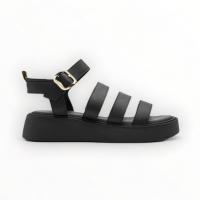 Sandalias plataforma negro leopardo tiras pulsera tobillera planta acolchada ajuste hebilla mujer tendencia 2025 altamoda - details 4
