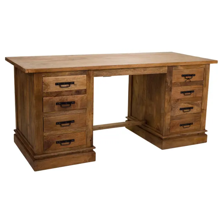 Escritorio de madera marrón 180x75x80 - 1
