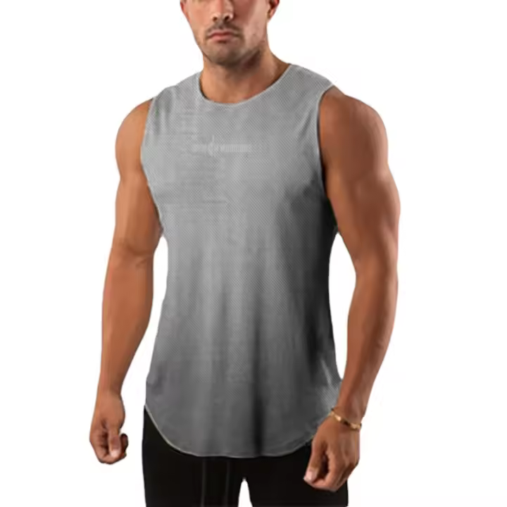 New Arrival Quick-drying Summer Men's Printed Basketball Bodybuilding Fitness Breathable Gyms Sports O-neck Tank Top - 1