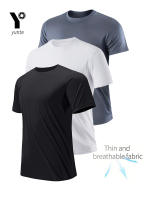 Camiseta Crew Ultraligera Para Hombre 3 Colores Negro Blanco Gris Secado Rápido Transpirable Para Fitness Gimnasio Y Correr - details 1