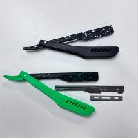 Cuchilla De Afeitar Clásica Para Hombres Plegable Con Patrón De Malla Herramienta De Afeitar Manual Faja De Barba Cortadora De Línea Recta - details 2