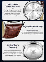 Reloj De Negocios Lujo Para Hombre OLEVS Con Correa De Cuero Resistente Al Agua Y a La Choque Movimiento Cuarzo Display Numeral Romano Estilo Casual - details 6