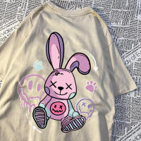 Camiseta De Algodón Para Hombre Con Diseño De Conejo Sentado T-shirt Casual Transpirable Suelta Para El Verano - details 27