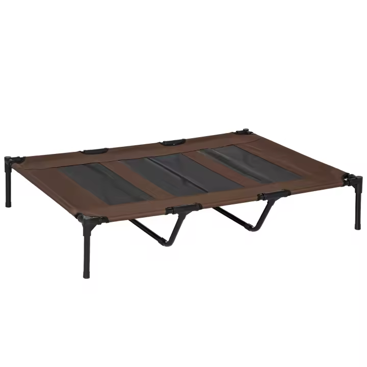 PawHut Cama Elevada para Perros Cama de Mascotas con Malla Transpirable y Tela Oxford para Exterior Interior Aire Libre Jardín Terraza Marrón - 1