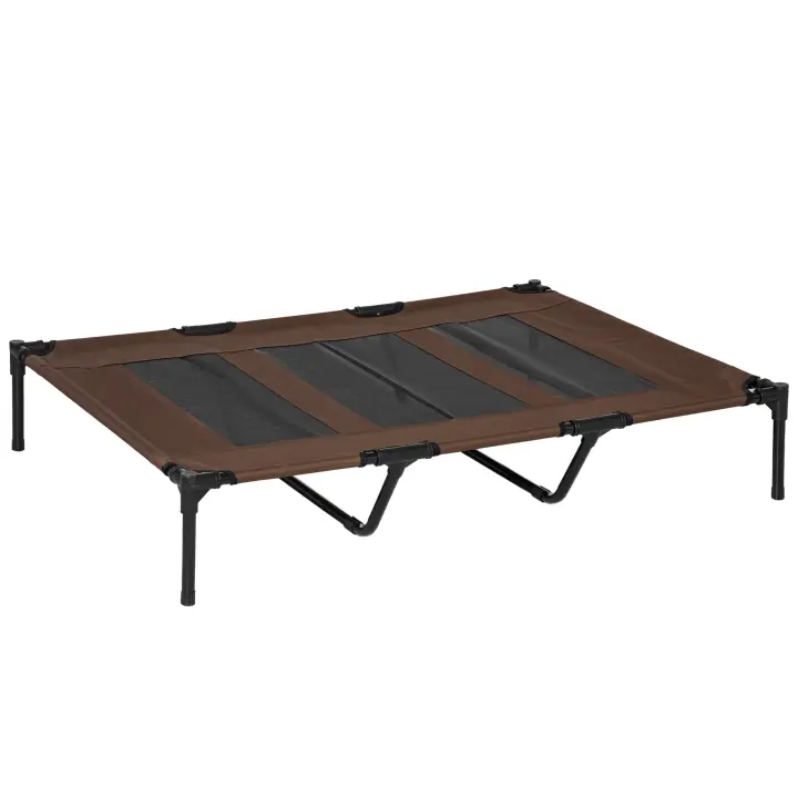 PawHut Cama Elevada para Perros Cama de Mascotas con Malla Transpirable y Tela Oxford para Exterior Interior Aire Libre Jardín Terraza Marrón - 1