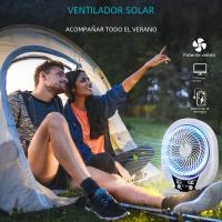 Lámpara Solar Con Ventilador Y Panel Solar Recargable LED Para Exteriores Luz De Camping Solar AC DC Moderna IP65 ABS - details 7