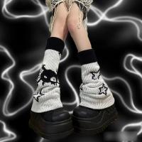 Calentadores De Pierna Para Mujer Estilo Gótico Con Estampado De Calavera Y Estrella Talla Única Poliéster Invierno Accesorio Para Botas Lolita Y2K Doble Cara Wearable - details 3