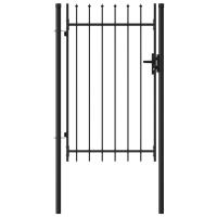 vidaXL Cancela de Valla Sencilla de Puntas Acero Negro Puerta de Jardín Dimensiones 1 x 1 m,  1 x 1.2 m,  1 x 1.5 m y mas - details 2