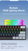 Teclado Mecánico Portátil De 60% APAYADO K61 Con Cable 61 Teclas RGB Phantom Negro Blanco Rojo Switch Rojo/Ácido Para Escritorio Portátil Tablet - details 10