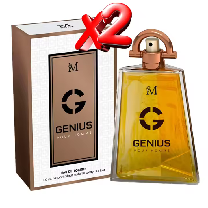 2 UNIDADES Genius Eau de Toilette para hombre 100ml Montage Brands Fragancia inspirada en otros perfumes Pour Homme Colonia - 1
