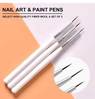 3 Pcs Pluma De Terapia Plana Para Uñas Herramienta Profesional De Gel UV Pincel Para Dibujar Y Extender Uñas Con Cepillo De Manicura - details 8