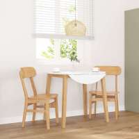 vidaXL Sillas de comedor 2 unidades madera maciza de caucho en color Natural/Blanco/Marrón y negro y más | cómodas modernas ergonómicas para comedor cocina salón hogar - details 0