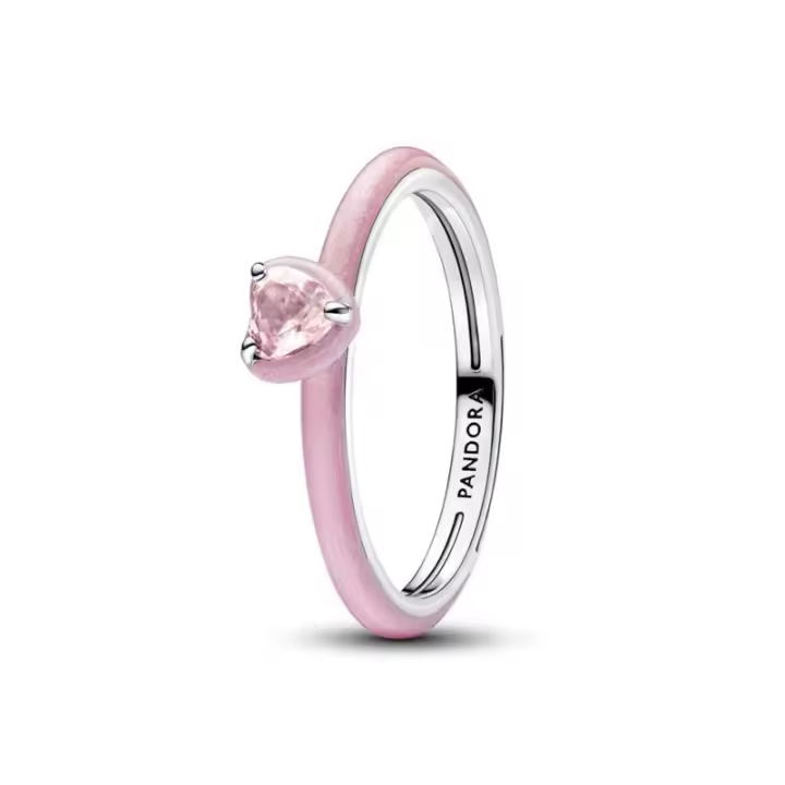 Anillo Pandora Corazón Chakra Rosa - 1