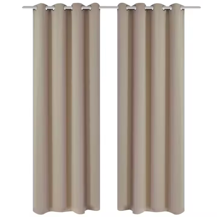 vidaXL Cortinas opacas 2 piezas con ojales de metal 135x175 cm crema - 1