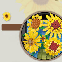 Bloques De Construcción 3D De Pintura De Girasol De Van Gogh Juguete De Artesanía Para Decoración De Hogar Regalo Para Niños Y Adultos - details 2