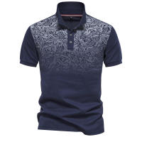 Camiseta POLO con estampado degradado de gama alta y rentable para hombre, camiseta con solapa, talla europea, 2024 - details 9