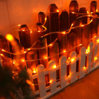 Cadena De Luces Solares De 100 LED Para Jardín Y Decoración De Navidad 12M 8 Modos Impermeable Naranja Luces De Hadas Art Decó - details 3