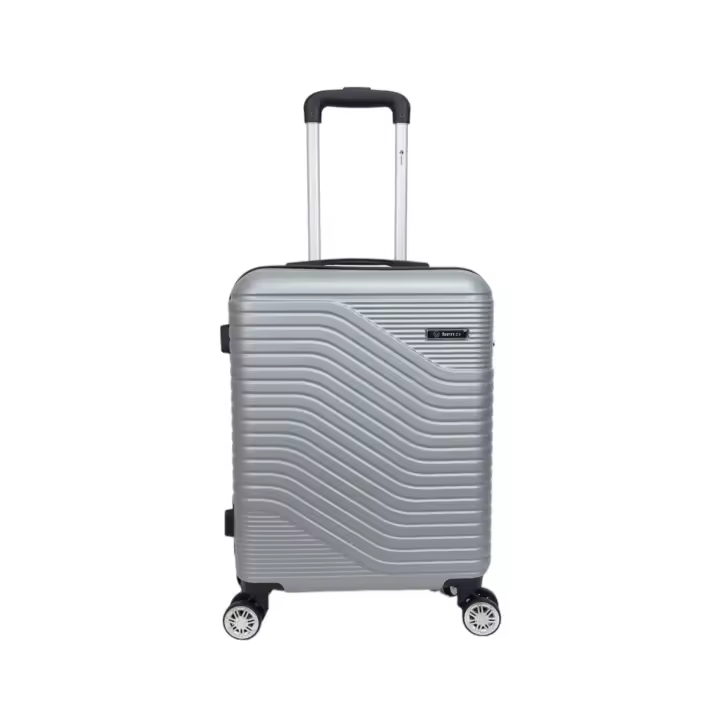 Maleta barata de Viaje de cabina Benzi BZ5747 Gris Plata de  55 x 39 x 20 cm. muy ligera 2.3 kg. 4 ruedas dobles giratorias 360º. Cerradura de combinación. Excelente relación calidad-precio. (Gris Plata) - 1
