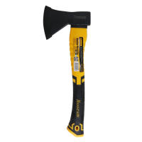 EasySpeed Hacha de Mano, Hacha de Jardinería para Troncos, Ramas y Leña, Cabezal Acero al Carbono A613, Mango de Fibra de Vidrio Antideslizante, Corte Preciso para Jardiín y Camping, Uso Doméstico y Profesional, Negro y Amarillo - details 1