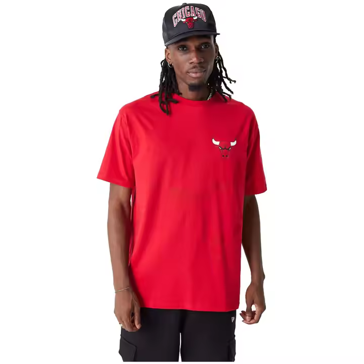 Camiseta de Manga Corta New Era Nba Chicago Bulls Nba Lifestyle Oversized para hombre en color rojo - 1