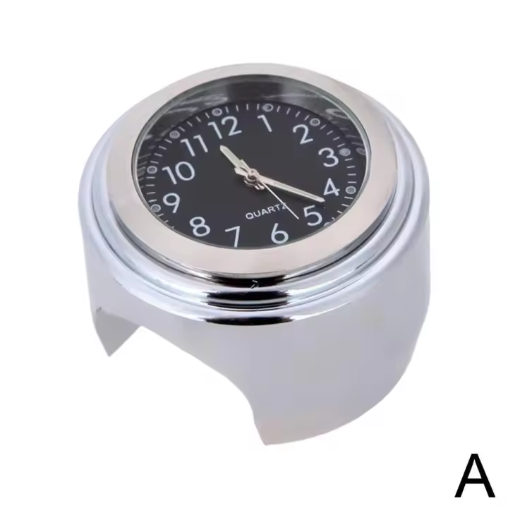 Reloj De Manillar Para Motocicleta Con Termómetro Reloj De Cuarzo Estilo De Motocicleta Montaje En Manillar Accesorios Para Motocicletas - 1