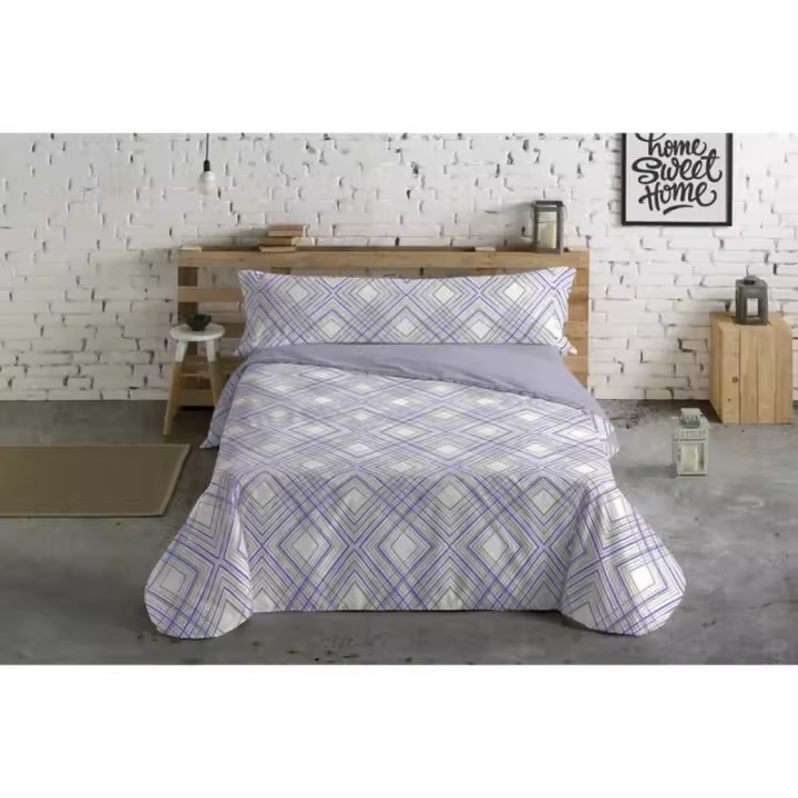 Hosteline - Juego de funda nórdica Hosteline Lineas Malva Cama de 90 3 Piezas - 1