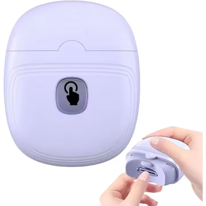 Automatic Nail Cutter with 2 Speed, Cordless Rechargeable Fingernail Cutter and Nail Scraps Storage, with LED Light, Portable Nail File - 1
