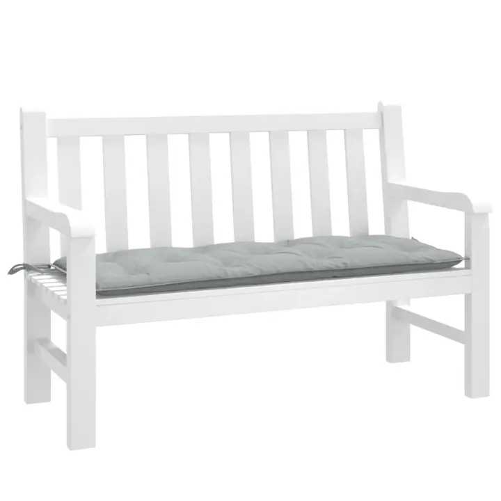vidaXL Cojín para banco de jardín tela gris claro melange 120x50x7 cm - 1