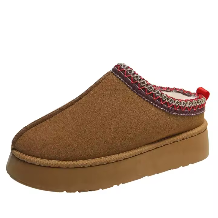 Nuevos Zapatos De Lana Para Mujer 2024 Botas De Nieve Con Plataforma Antideslizante Botas De Invierno Para Exteriores Cómodas Y Calientes Talla True Fit Material De Suela TPU - 1