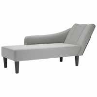vidaXL Chaise longue con reposabrazos derecho tela color topo en color Taupé/Gris oscuro/Gris claro y más - details 4