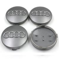 Tapabujes para Audi 60 mm pack 4 UNIDADES Tapacubos Tapones Centro Tapas Ruedas Embellecedor, GRIS - details 0