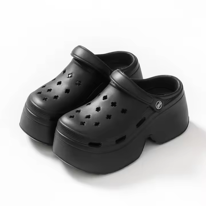 Zapatillas De Plataforma Gruesa Para Mujer Sandalias Antideslizantes De Playa Moda Verano Suela De EVA Clogs Tacón Alto - 1