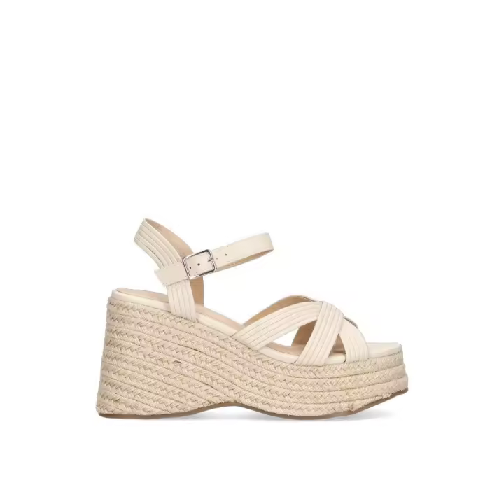 SANDALIA TIRAS CRUZADAS ETIKA 20024 ALCAIDESA MUJER, BEIGE - 1