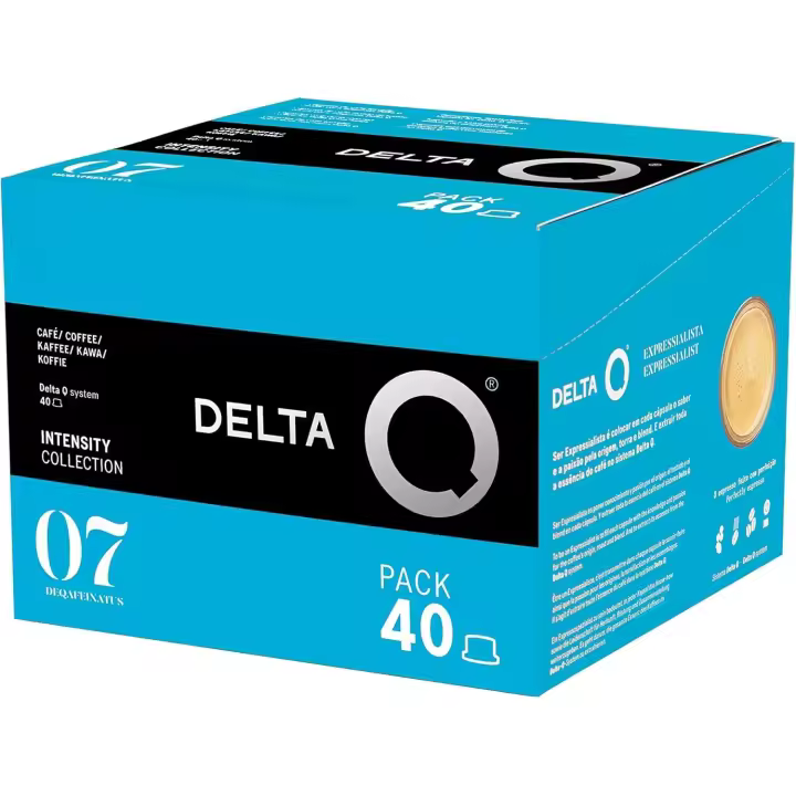 Delta Q - Cápsulas de Café Molido Deqafeinatus ,descafeinado,monodosis intensidad 1-Pck XL  40 Capsulas de cafe descafeinado - 1